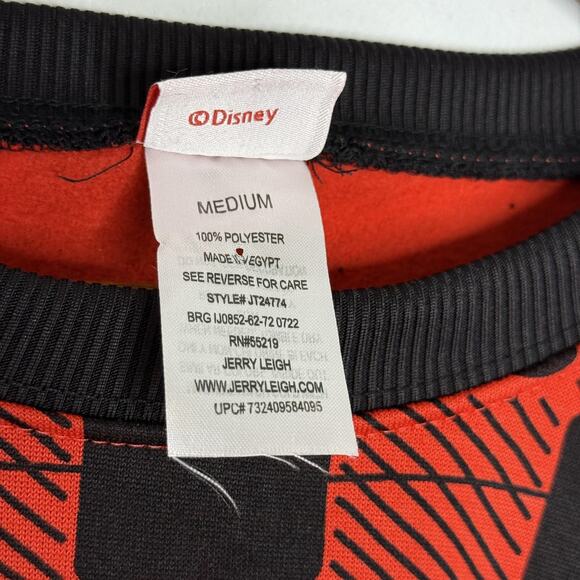 Disney Mickey Mouse Jerry Leigh Sweatshirt Womens Medium Red Black Checkered - Picture 4 of 7